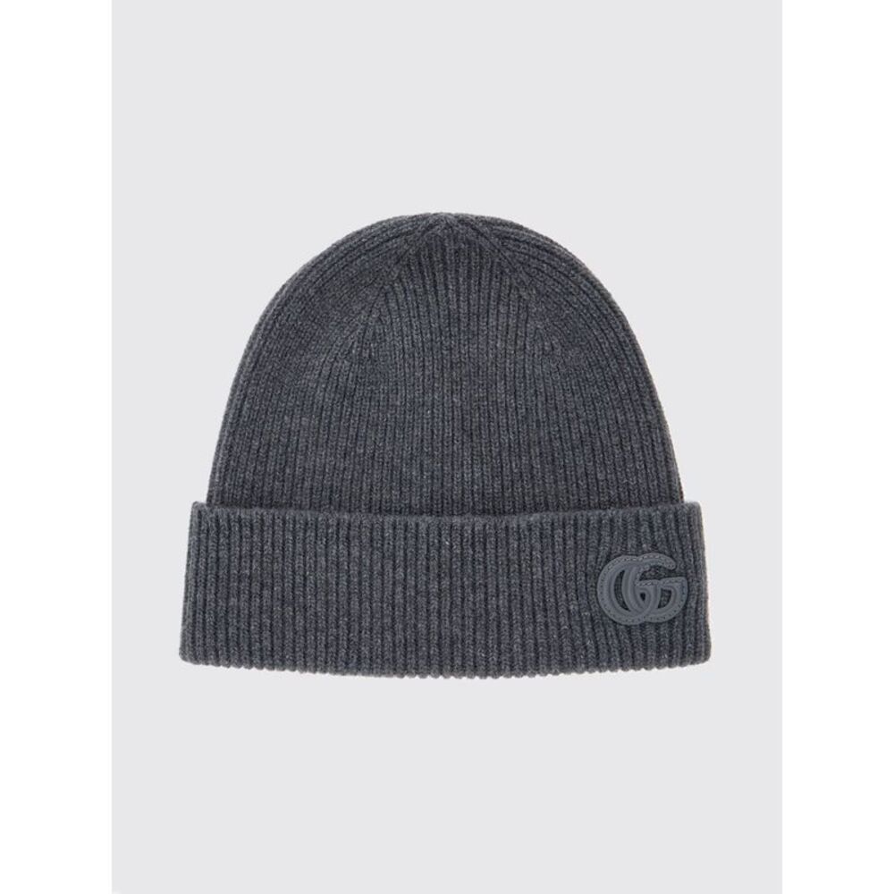 Gucci Men Gg Monogram Ribbed Pure Cashmere Beanie Hat Gucci